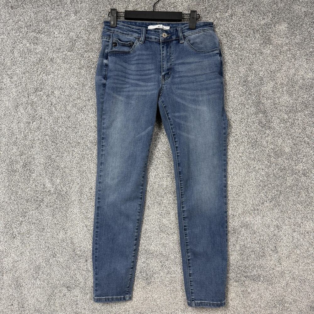 KanCan Jeans Womens 11/29 28x27.5 Blue Denim Mid Rise Skinny Stretch Grunge Boho